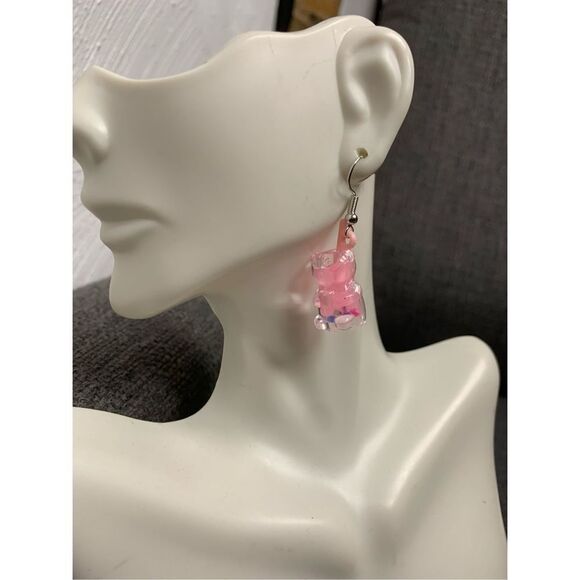 Teddy Bear Drink Earrings - Picture 1 of 3